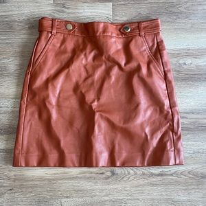 Faux leather cognac Ann Taylor skirt